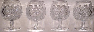 4 vintage Waterford Crystal brandy glasses, Alana cut. Excellent condition. - Image 1 of 4