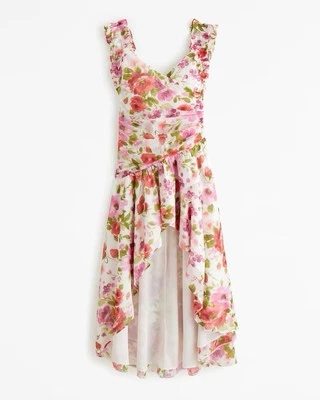 Nuevo con etiquetas Maxi Vestido Abercrombie & Fitch Floral Volantes Correa Alto-Bajo Talla Grande Foto 1 de 4