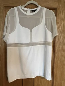 Alexander Wang semi-sheer two ton Top off white UK 10 /US 6 - Picture 1 of 12