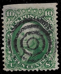 US 1861 WASHINGTON S#68a 10c horizontal MARGIN from Imperf. vert Pair ,π₯ USED - Picture 1 of 3