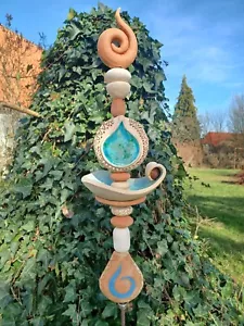 Garten Stele mit Vogeltränke Keramik - Bild 1 von 7