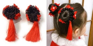 Juego de arrugas de pelo rojo princesa china borla larga - Imagen 1 de 3