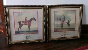 Vtg Picture BLACK HORSE (Cheval Noir) & ROAN HORSE (Cheval Rouan) BY BOMBAY CO.  - Picture 1 of 18