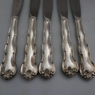 Juego de 5 cuchillos de cena Gorham Rondo de plata de ley Foto 1 de 4