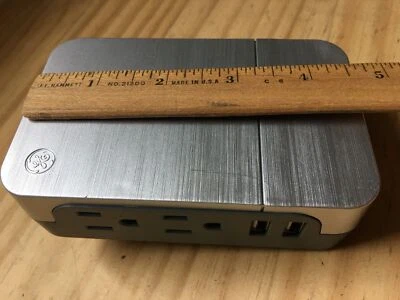 GE 2-Outlet 120V 15A + 2 USB 5V 2.4A Side-Access Surge Protector Adapter GE8013 - Image 1 of 3