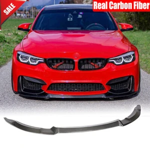 For BMW F80 M3 F82/F83 M4 2014-19 Real Carbon Front Bumper Lip Spoiler Splitters - Foto 1 di 12