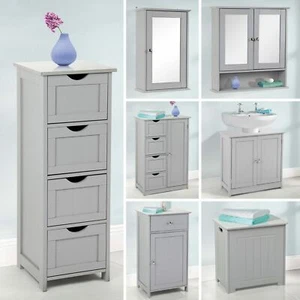 Cupboard Bathroom Mirror Cabinet Shelving Unit Storage Door Drawer Shelving Unit - Picture 1 of 40