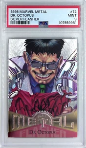 1995 Fleer Marvel Metal Silver Flasher #72 Dr.Octopus PSA 9 MINT - Picture 1 of 2
