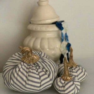 Estilo vintage Ticking Stripe, tela de forro de algodón de sarga - rayas azules - Imagen 1 de 12