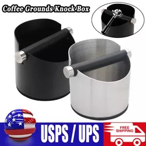 Caja de golpe de café con barra de golpeteo contenedor de residuos de espresso acero inoxidable - Imagen 1 de 14