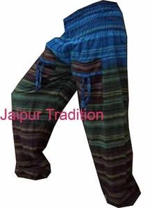 Pantalone harem cotone elastico in vita pantaloni yoga larghi con tasca - Foto 1 di 2