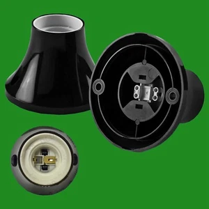 1x Edison Screw Black Batten Lamp Holder ES E27 Light Bulb Wall Fixing Socket - Picture 1 of 1
