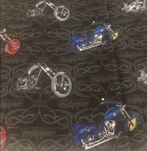 BTY American Choppers Motorcycle Quilt Cotton Fabric by The yard - Picture 1 of 5