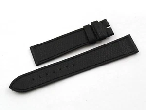Cinturino Vera Pelle Martellata Nero 18/16mm Accessori Orologi Pelle Lusso New - Picture 1 of 4