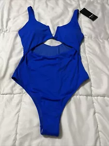 Meyeeka Women's One Piece Swimsuit Tummy Control Bright Blue Push Up NWT - Picture 1 of 10