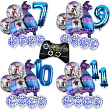 Llama Battle Royal Birthday Balloons Gamer Party Theme Gaming Age Number Blue FT