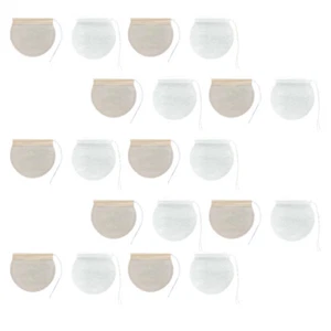 200 Pcs Kordelzug Tee Filter Suppe Für Leere Teebeutel Mit Kordelzug Mesh Filter - Bild 1 von 12