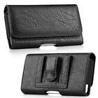 Black Textured Leather Belt Clip Holster Pouch Horizontal Phone Holder Luxmo