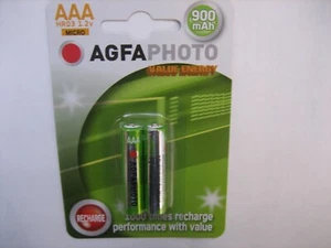 AAA 2- Micro Power Batería AGFA FOTO MICRO BATERÍA HR03 NiMh-Accu 900mAh - Imagen 1 de 11