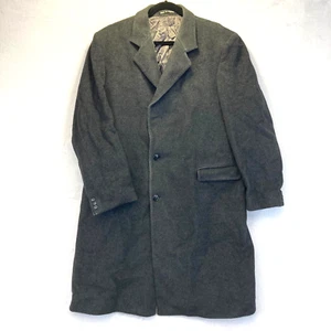 Vintage Adolfo Gray Overcoat Classic Mens 46 Cashmere Wool England Old Money - Picture 1 of 20