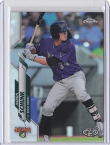 Topps Pro 2020 debut refractor cromado #PDC-101 Aaron Schunk Rockies/99 - Imagen 1 de 2