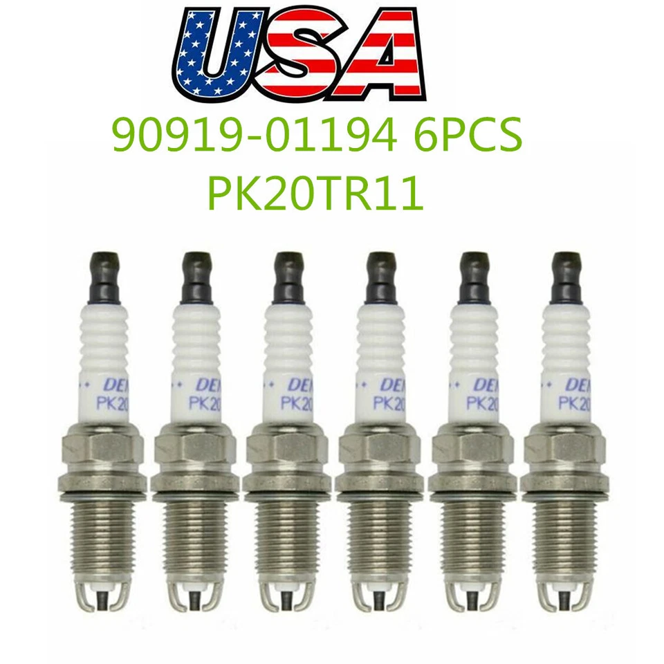 6Pcs 90919-01194 PK20TR11 Laser Platinum Spark Plugs For Toyota Lexus 3.0L/3.3L - Image 1 of 1