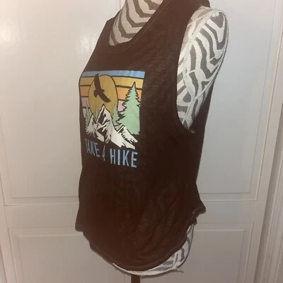 Camiseta sin mangas Miken grande para mujer Take A Hike negra  Foto 1 de 4