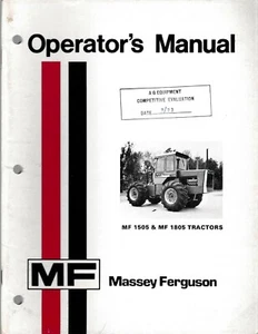 Massey Ferguson MF 1505 & 1805 Tractor Operator's Manual - Picture 1 of 1