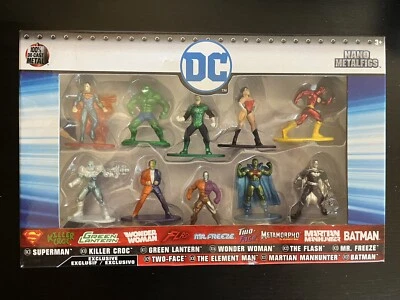 Nano Metalfigs DC Comics Jada Paquete de 10 Coleccionistas Set Superman, Batman, The Flash Foto 1 de 3