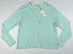 NEW Vineyard Vines Longsleeve Linen Henley Size LARGE Crystal Blue Shirt NWT - Picture 1 of 9