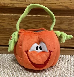 Vintage Halloween Talking Trick Or Treat Candy Bag Bucket Basket Pumpkin Talks - Picture 1 of 10