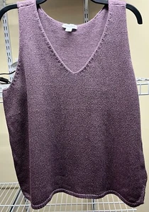 Tribal Jeans Pullover Sleeveless V-Neck Sweater Mulberry Womens Size X-Large New - Picture 1 of 10