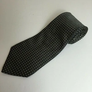 Louis Feraud Necktie 100% Silk Geometric Pattern Black Grey - Picture 1 of 4