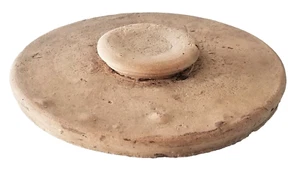 Part- Earthenware POT LID for Crock, Jar, Unglazed, w/ Knob, Stoneware, 4.75" - Picture 1 of 4