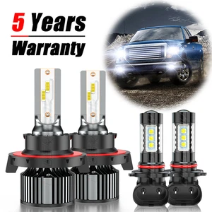 CHUSYYRAY Combo H13 9008 LED Headlight 9145 Fog Light Pack for Ford F150 2004-14 - Picture 1 of 12