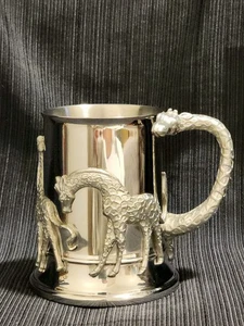 Rare Arthur Court Designs Giraffes Aluminum Mug/Tankard 2002 - Picture 1 of 8