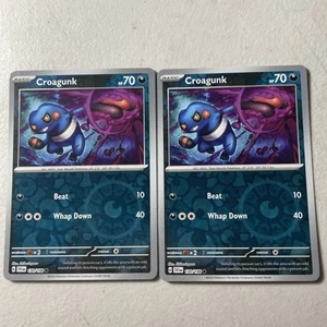 2x Croagunk - 130/198 Scarlet & Violet Reverse Holo Pokemon comune - quasi nuovo/come nuovo - Foto 1 di 2
