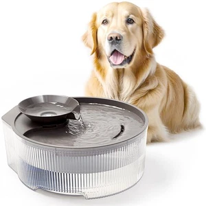 Dog Water Fountain, 5L/169oz Pet Water Fountain with Transparent Design and 3... - Picture 1 of 7