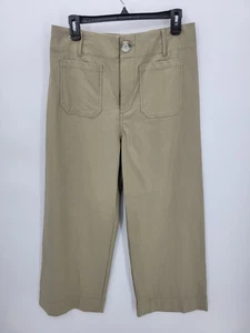 Pantalones Anthropologie Miduo Mujer 31 Tostado Caqui Pierna Ancha Frente Plano Pantalones Boho - Imagen 1 de 9