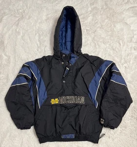 VINTAGE 1990S UNIVERSITY OF MICHIGAN STARTER JACKET - MEDIUM PULLOVER RARE STYLE - Picture 1 of 3