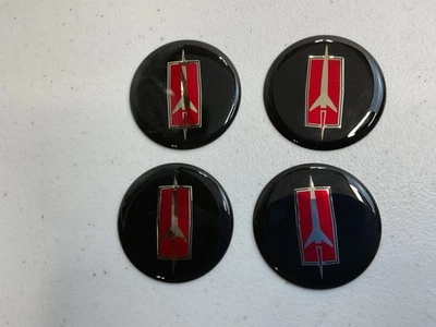 4- Oldsmobile Wheels Center Cap Rims Decals Emblems Rocket 88 Cutlass Supreme 2” - Image 1 of 4