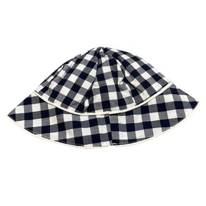Janie and Jack sun hat blue gingham cotton Size 18-24 months New - Picture 1 of 5
