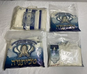 Lote de 4 Mantones de Oración Talitnia Kosher Judío Israel - Imagen 1 de 6
