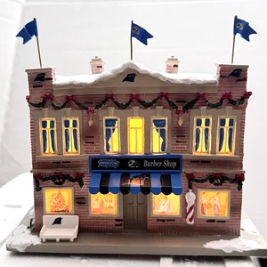 Carolina Panthers Christmas Village Lighted Barber Shop Building NFL Football 08 - Picture 1 of 21