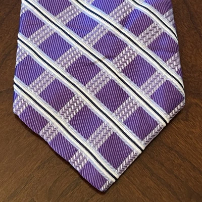 Corbata de cuello vintage Nautica azul púrpura 100 % seda para hombre hecha en China Foto 1 de 4