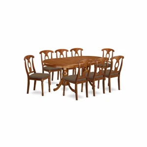 PLNA9-SBR-C 9 Pc formal Dining room set-Dining Table with 8 Dinette Chairs - Picture 1 of 4