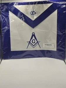 Masonic Regalia Blue Lodge Square and Compass with G Fabric Apron - Picture 1 of 3