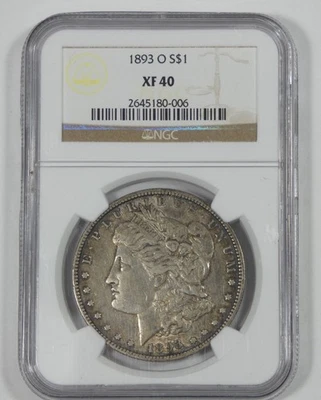 1893-O Morgan Dollar CERTIFIED NGC XF 40 Silver Dollar - Image 1 of 4