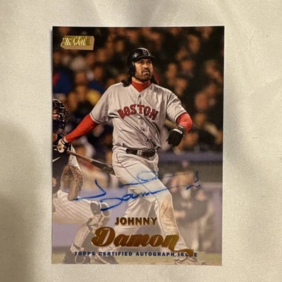 Topps Stadium Club Johnny Damon 2017 lámina de oro automático 13/50 Foto 1 de 2