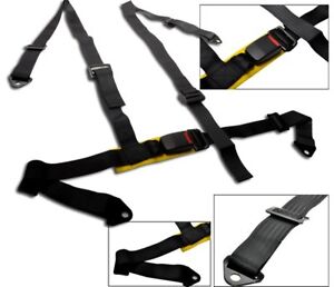 1 Black 4 Point Racing Buckle Seat Belt Harness Fit For BMW NEW